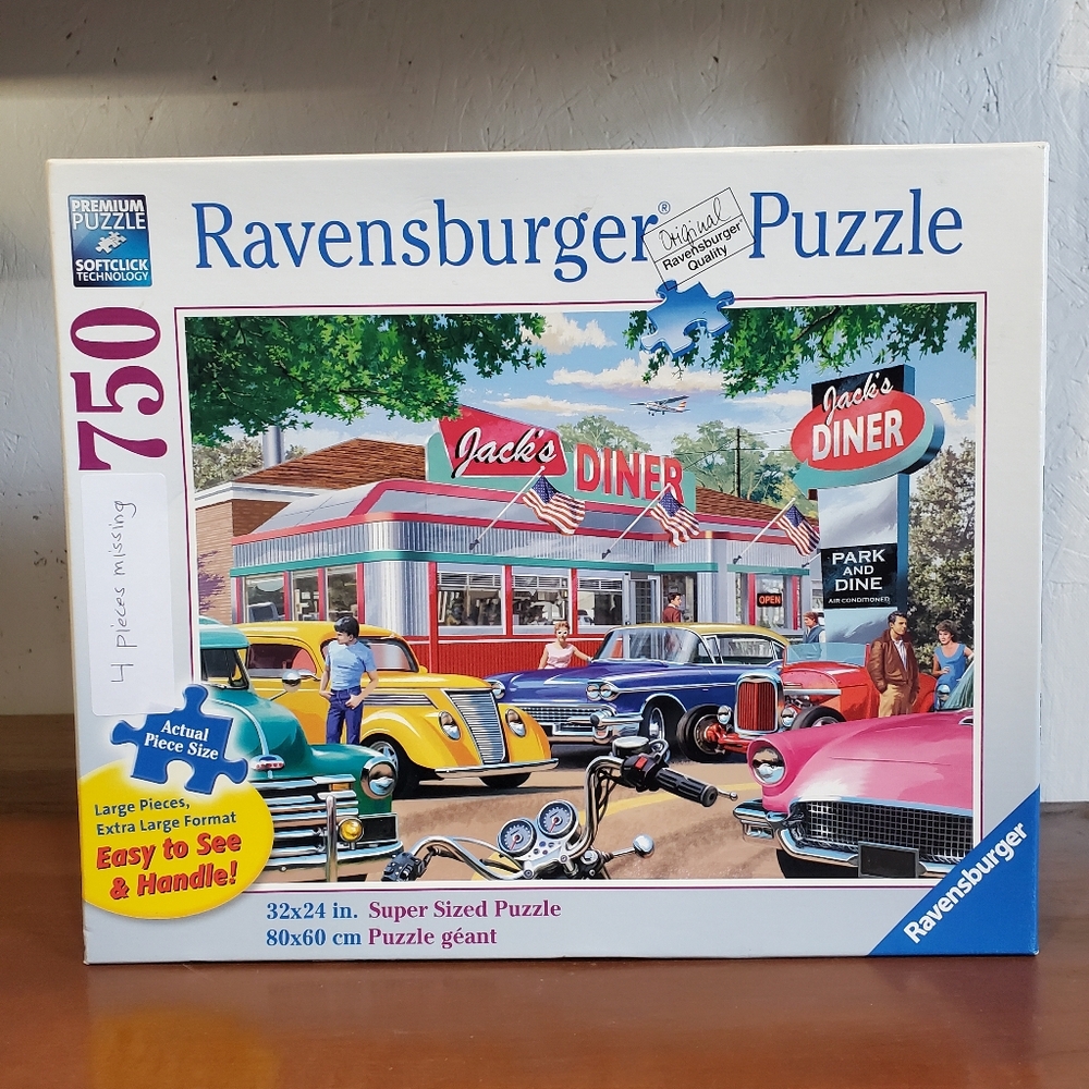 Ravensburger 750-piece Large Piece Jigsaw Puzzle | Jack's Diner (Incomplete)